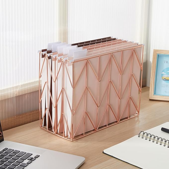 Y YOMA 6 Pack Gradient Hanging File Folders Letter Size Decorative Hanging Folder Pretty File Folder Organizer for Filing Cabinet Office Home with 1/5-Cut Adjustable Tabs, Coco Mocha