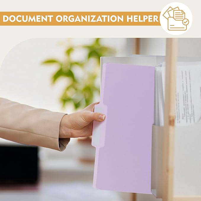 Color File Folders, 1/3-Cut Tabs, Letter Size, 6 Colors Organizer File Folders for School Home Office Business (60, Pastel Colors)