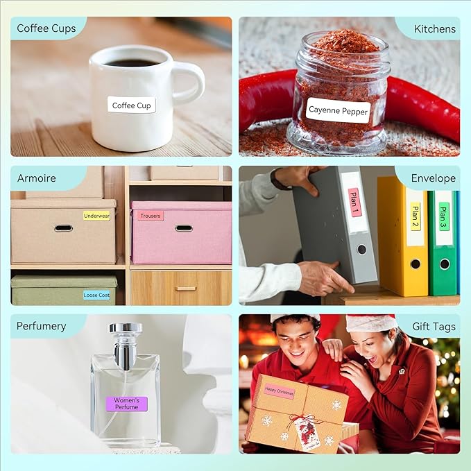 eebbl Label Maker Tape Refill 15mm 0.47 Standard Laminated Thermal Label Tape Replacement 0.59"×1.57"(15×40mm), 1650 Labels/10Rolls/Pack, High Definition Labeling Tape for Home Office School Hotel