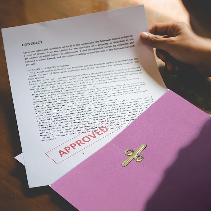 Teling 50 Pcs 5 x 7.5 Manilla Envelopes Clasp Kraft Catalog with Closure for Storing Mailing 28 lb Kraft Envelope Paper for Office Document School Business Home(Pink)