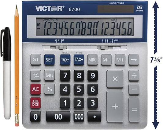 Victor 6700 Large Desktop Calculator, 16-Digit LCD
