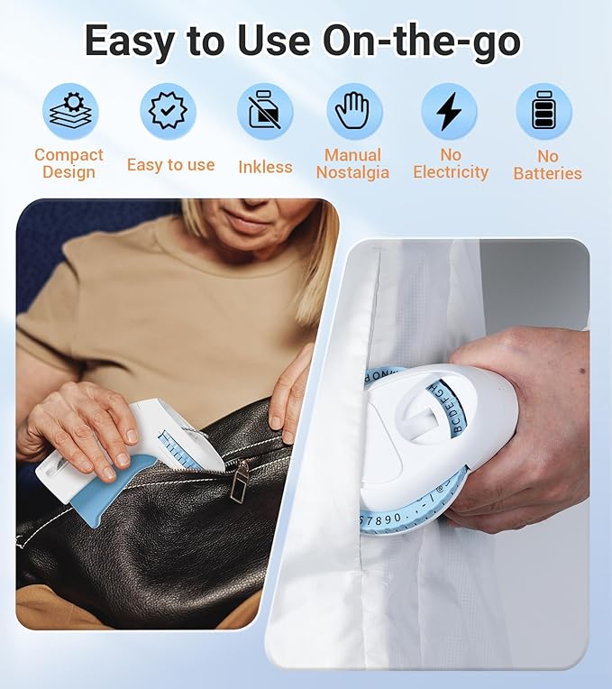 Manual 3D Label Maker Embossing, Vintage Embossed Label Maker Machine with Tapes, Embosser Labeler with 10 Rolls Embossing Label Tapes for Home Kitchen Office School, DIY & Crafting