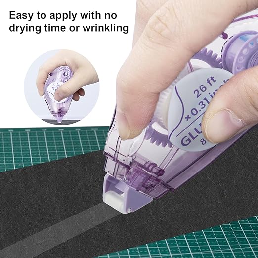 Glue Tape for Scrapbooking, Scrapbook Tape 4 Pcs, Double Sided Tape Roller for Crafts, 26 Ft x 0.31 In Tape Runner, Junk Journal Supplies, Scrapbook Supplies & Craft, Photo, Tape for Gift Wrapping.