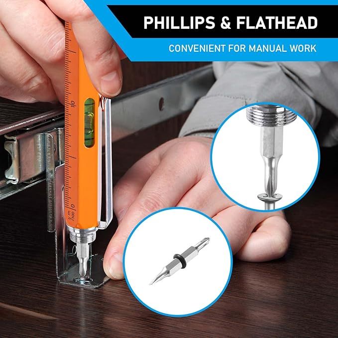 Christmas Stocking Stuffers for Men Adults, 2 Pack Multi-Tool Pen Set, 11 in 1 Multitool Pen with LED Light, Ruler, Level, Screwdriver, Stylus, Flathead, Birthday Gifts for Men, Husband, Him, Orange