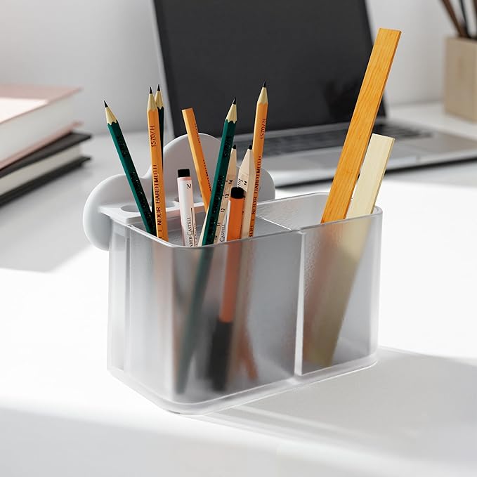 Li & Zhao Pen Holder for Desk Cute - Cloud Pencil Holder Pen Cup Stationary Organizer Desk Organizer Caddy for Office,Home,School,Art(Gray)