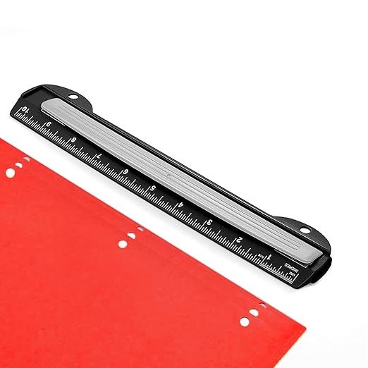 Performore 3 Ring Hole Punch for Binder, Paper Hole Punch with Built-in 10" Ruler, 5 Sheets Capacity, 3 Hole Portable Puncher for Office and School Supplies