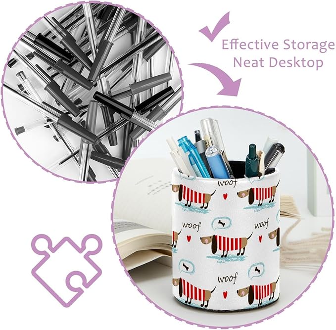 Cute Cartoon Dog Pen Holder Makeup Brushes Holder Cosmetic Storage for Home and Office