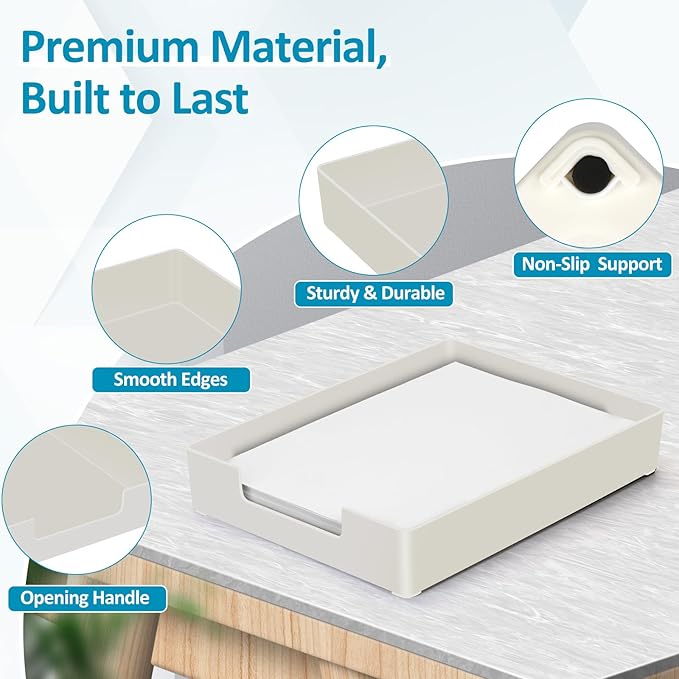 Desk Letter-Size Tray, White Paper Letter Tray, Desk Organizer Holder, A4 Size Plastic Stackable File Document Holder, Paper Holder File Organizer for Office Supplies School Home (White)