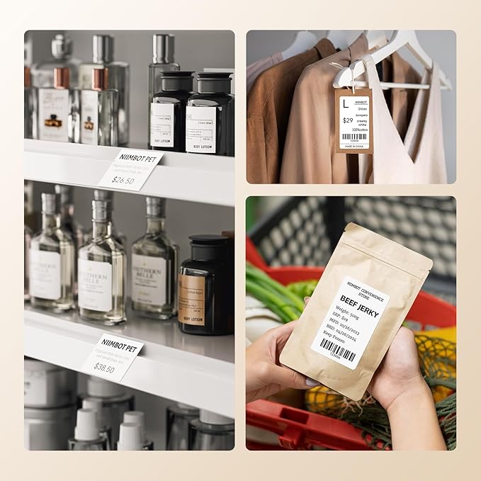 NIIMBOT Labels 3 Rolls Set for B1/B21/B31 Sticker Printer, 50x30mm (1.97'' x 1.18'') 230 Labels/Roll, Refill Labeling Tape for Home School Office Small Business (White)