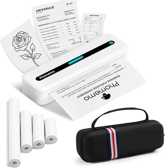 Phomemo Inkless Portable Printer, Portable Printers Wireless for Travel, M832 Bluetooth Thermal Mobile Printer for Phone Laptop, Support 8.5'' x 11'' & A4 Thermal Paper, for Office Home School