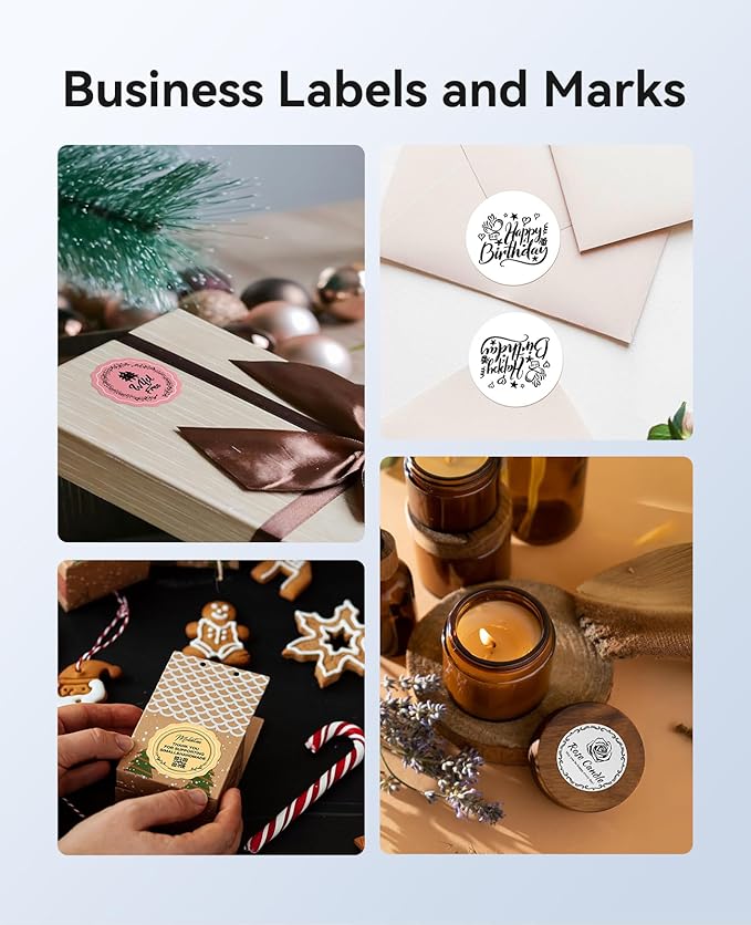 3 Rolls Round Clear Labels for NIIMBOT B1 B21 B3S K3 Label Maker, 2'' x 2'' (50x50mm) Printer Labels, Food Labels for Jars, Personalized Editable Labels for Home/School/Office