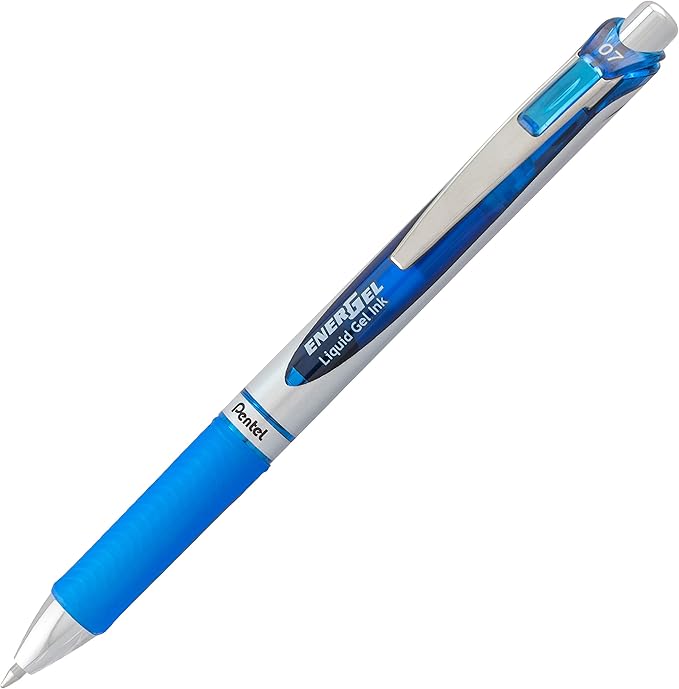 Pentel BL77-CO Energel XM Retractable Gel Pen with 0.7 mm Tip, 0.35 mm Line Width - Blue, Pack of 12