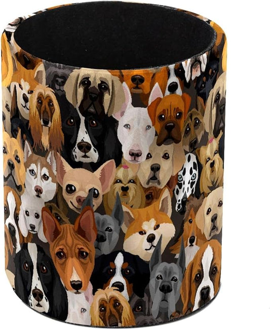Dogs Collection Multi Animal Pencil Pen Holder for Desk, Desk Pen Organizer, Pencil Cup for Office, School