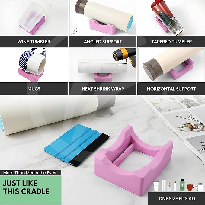 echomerx Sublimation Tape Dispenser Bundle Tumbler Edition - Semi-Auto Tape Dispenser, Heat Resistant Gloves, Heat Tapes & More - Ultimate Starter Kit for Tumbler Sublimation