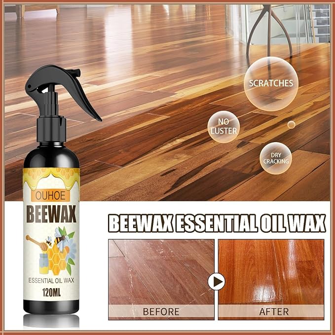 3 Pcs Beeswax Wood Polish, Beeswax Spray Suitable for Leather Floors Wood Furniture Polish and Cleaner.