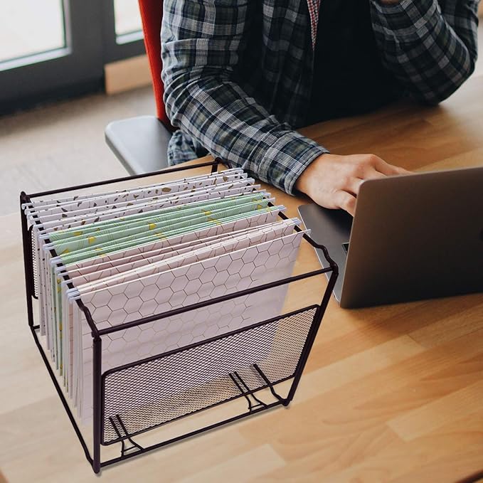 CharaVector Hanging File Folders Letter Size Assorted Durable Refined Design Decorative Hanging File Folder Set, 1/5-Cut Adjustable Tabs, 30pcs for Cabinet,File Organizer,Honeycomb