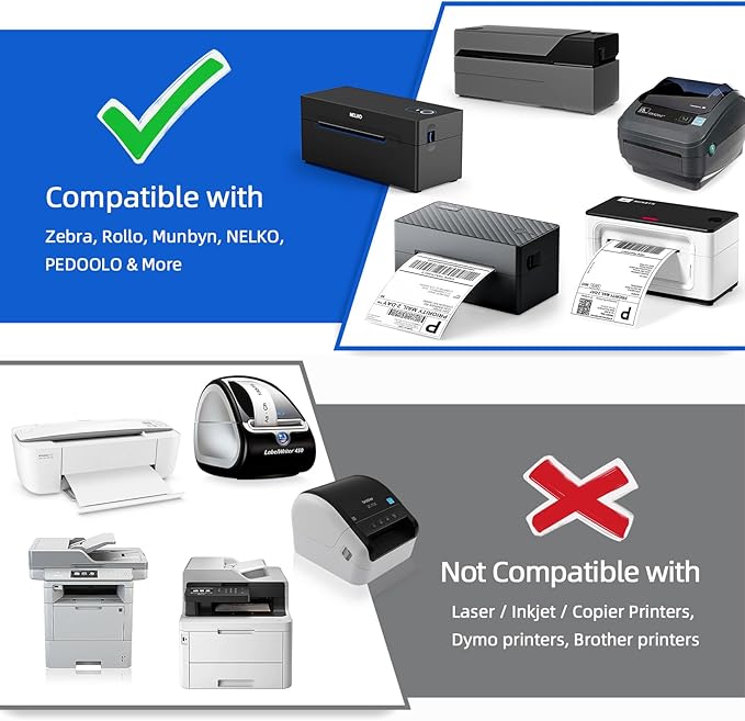 24 Rolls 2" x 1" Direct Thermal Labels for Barcodes Postage Address Shipping Labels Compatible with Rollo & Zebra Desktop Printers Adhesive - 1300 Labels/Roll