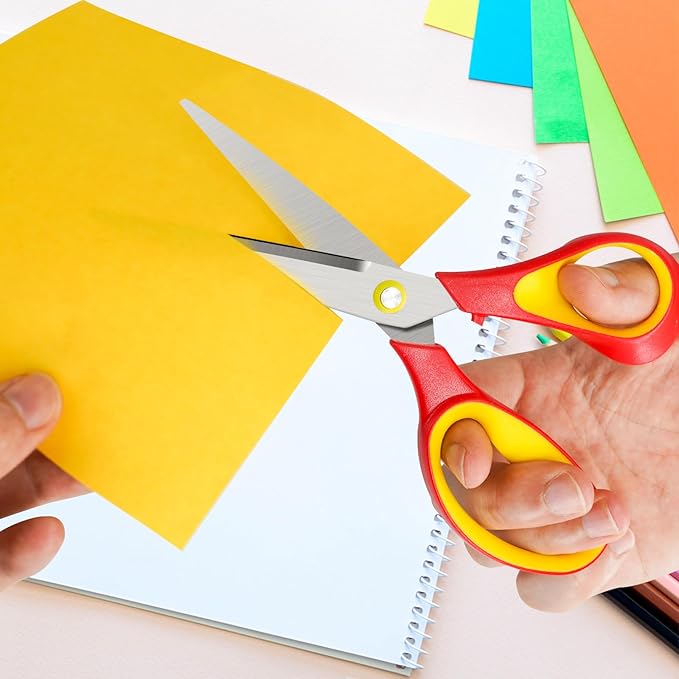 OneName 7" Student Scissors,Big Kids Scissors,Sharp Pointed Tip Blades Shears for Middle School Kids Crafting Project,Children Scissor Ages 8-12 Great for School DIY,Arts,Home 3 Pack