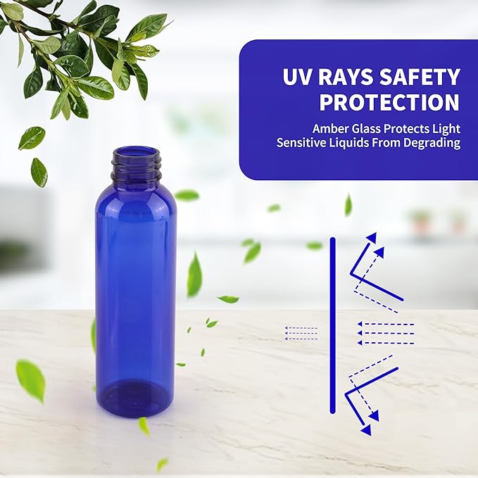 36 Pack Blue Small Spray Bottles 4 oz/120 ml Plastic Spray Bottles, Fine Mist Empty Small Travel Spray Bottle, Refillable Mini Sprayer Empty Bottle Bulk with 10 Funnels and 10 Labels