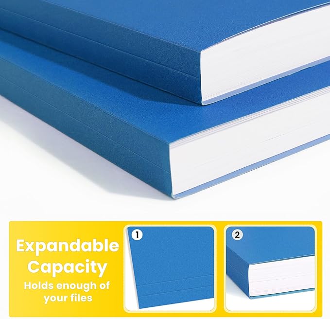SUNEE File Folders, 18 Pack Manilla Folders 8.5 x 11, Colored Folder Office Organization Home School Folders for Documents Files Paper,Blue Colors