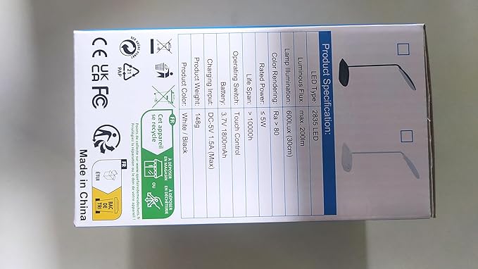 DEEPLITE Battery Operated Desk Lamp, LED Desk Light 3 Lighting Modes Stepless Dimming, Table Lamp 5W Touch Control Eye Caring, Flexible Gooseneck, Portable Reading Light for Dorm Study Office Bedroom