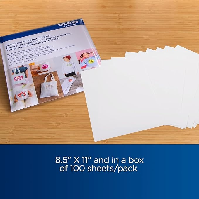 Brother Sublimation Printer, High-Speed Printing with Wireless Connectivity, and Sublimation Paper, 100 Sheets