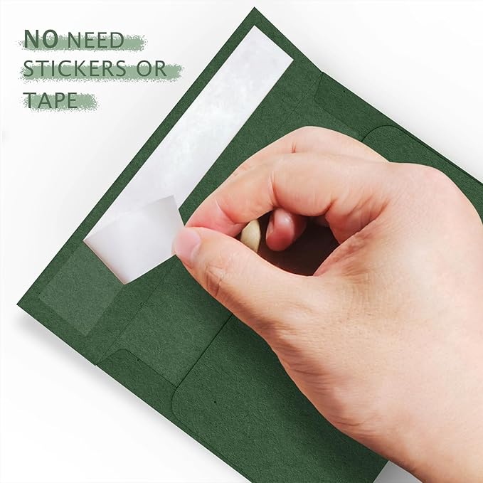 100 Pack Dark Green Envelopes 5x7, Goefun A7 Self Seal Printable Envelopes for Invitation, Photos, Bridal Shower, Wedding, 5.25 x 7.25 in, 120GSM