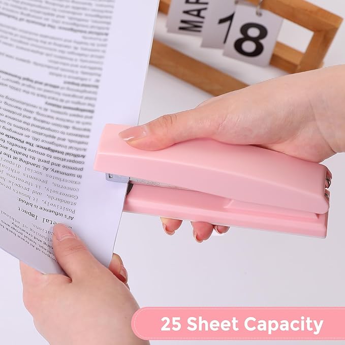 Desk Stapler and 1000pcs Staples, Office Stapler, 25 Sheet Capacity, Office Supplies for Desk