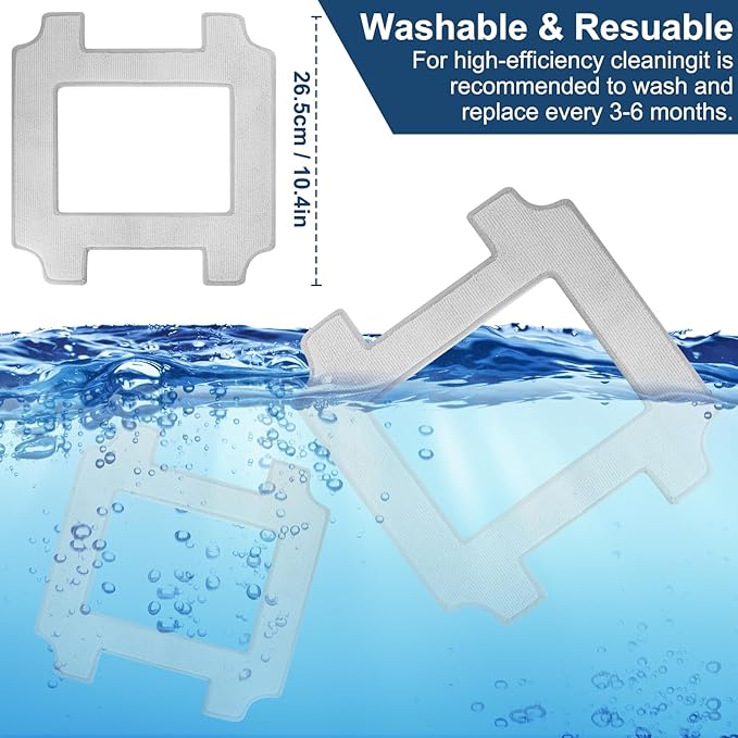 Fixbetter 6 PCS Mop Pads Replacement for ECOVACS WINBOT W2S Window Cleaning Robot, Window Cleaning Robot Cleaning Cloth for Ecovacs Washable Microfiber Wipes