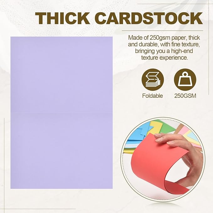 PATIKIL 50Pack Light Purple 4x6 Blank Cards and Envelopes, Self Seal A6 Envelopes with Folded Cardstock Small for Greeting Cards Wedding Greeting Birthday Invitations Letter Mailing
