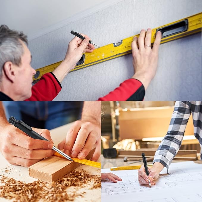 Zhehao 120 Pieces 2.8 mm Carpenter Pencils Lead Refills HB Refill for Construction Pencils Refills Mechanical for Writing Drawing Drafting Woodworking Construction(Black)