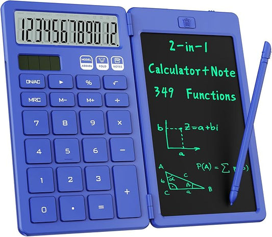 Desk Calculator with Erasable LCD Notepad Calculators ROATEE Desktop Basic Calculators for Middle School Cute Pocket Solar Calculator Office Desk Accessories Supplies Home Office Essential Big Button