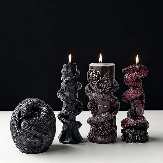 Snake Molds Animal Resin Mold - Resin Casting Silicone Molds for Home Decor & Candle Making Wave Spiral Mold