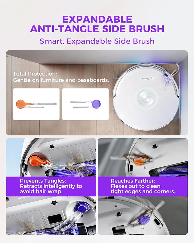 Yivy 22pcs Accessory Kit for Narwal Flow Robot Vacuum Cleaner, Replacement Set Compatible with Narwal Flow: 3 Track Mop Pads,1 Main Brush, 8 Side Brushes, 4 HEPA Filters, 6 Dust Bags,1 Cleaning Brush
