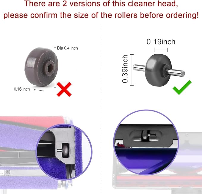 Garbage fighter Ball Wheel + Soleplate Wheels for Dyson V6 V7 V8 V10 V11 V12 DC58 DC59 DC62 DC74 Vacuum Cleaner 35W 50W Direct Drive Cleaner Wheels Replacement Parts