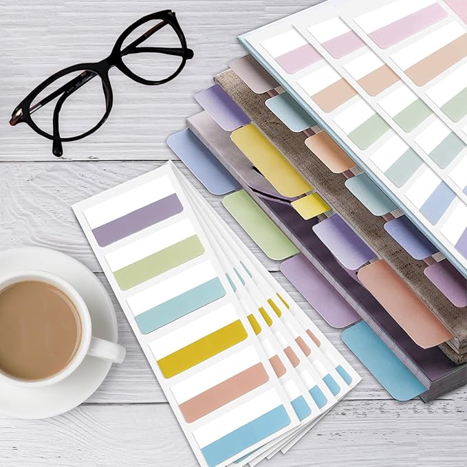Potanro Sticky Tabs 360pcs Color Tabs for Notebooks 1.8 Inch Book Tabs Writable Annotation Tabs Repositionable Page Tabs Flags Page Markers Labels for Notebooks, Filing, Classification (Large)