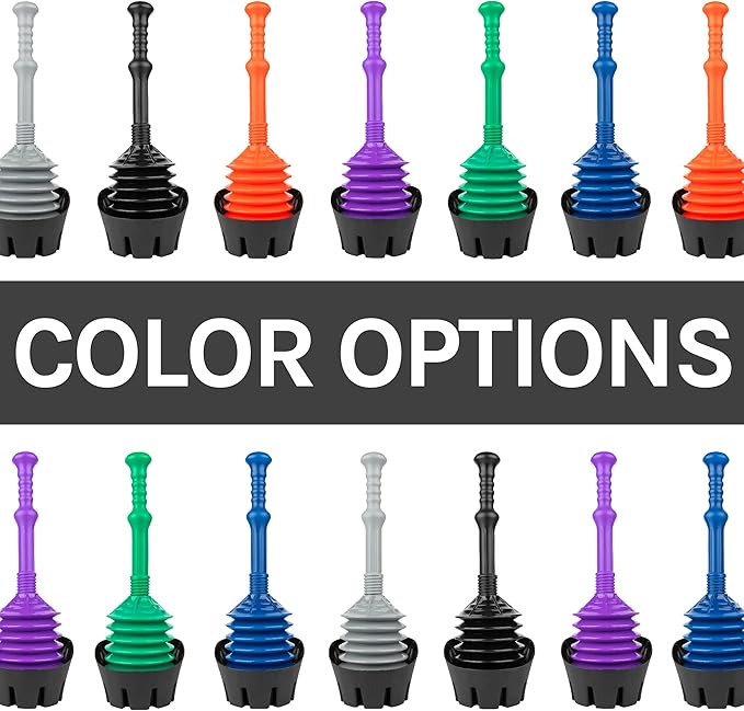 JS Jackson Supplies Black Bellows Accordion Toilet Plunger with Black Storage Tray