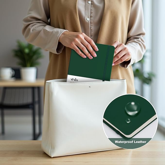 ViVin Lined Journal Notebooks, 3 Pack, (Black, Burgundy, Dark Green), 192 Pages, Medium 5.5 x 8.3 inch, College Ruled, A5 Hardcover Notebooks, Journaling Notebooks for Work, Writing, School