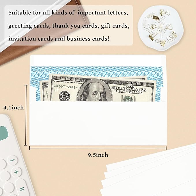 200 Pack #10 Business Envelopes, White Standard Envelopes Self Seal, Letter Size Business Mailing Envelopes for Checks Letters Invoices Statements Birthday Graduation Wedding,4 1/8 x 9 1/2 Inch
