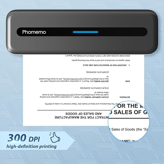 Phomemo Portable Thermal Printer, M832 Inkless Portable Printers Wireless for Travel, Bluetooth Mobile Printer Support 8.5'' x 11'' Letter & A4 Size, with Carry Case and 4 Rolls of Thermal Paper Kit