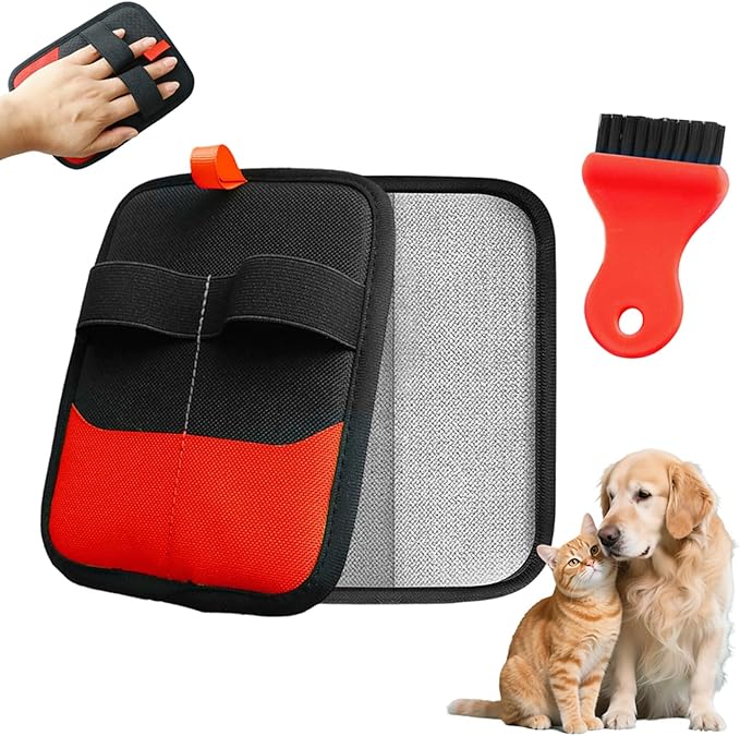 Pet Hair Removal Glove, 2026 Upgraded Electrostatic Pet Hair Remover Glove with Brush, Pet Hair Remover Pocket Storage for Pet Hair Remover Tool on Carpet, Clothing, Couch, Car Seat