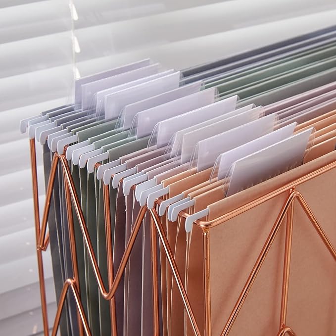 Y YOMA Letter Size - 12 Pack Colored Hanging File Folders Decorative Hanging Folder Cute Pretty File Folder for Filing Cabinet Office Home with 1/5-Cut Adjustable Tabs, Morandi Purple