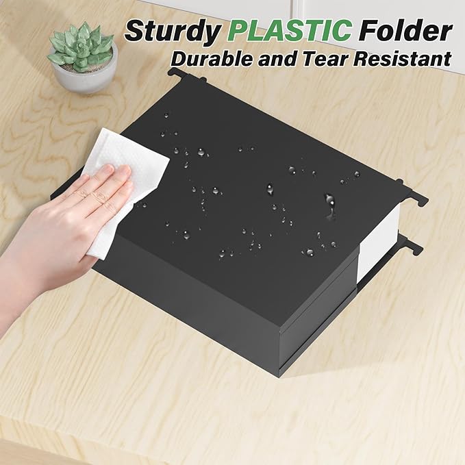 Plastic Hanging File Folders Letter Size,Heavy Duty 3 Inch Expansion Folder,6 Pack Reinforced Expanding File Folder,Extra Capacity Accordian Pocket,Black Hanging Folder Organizer for Home Office