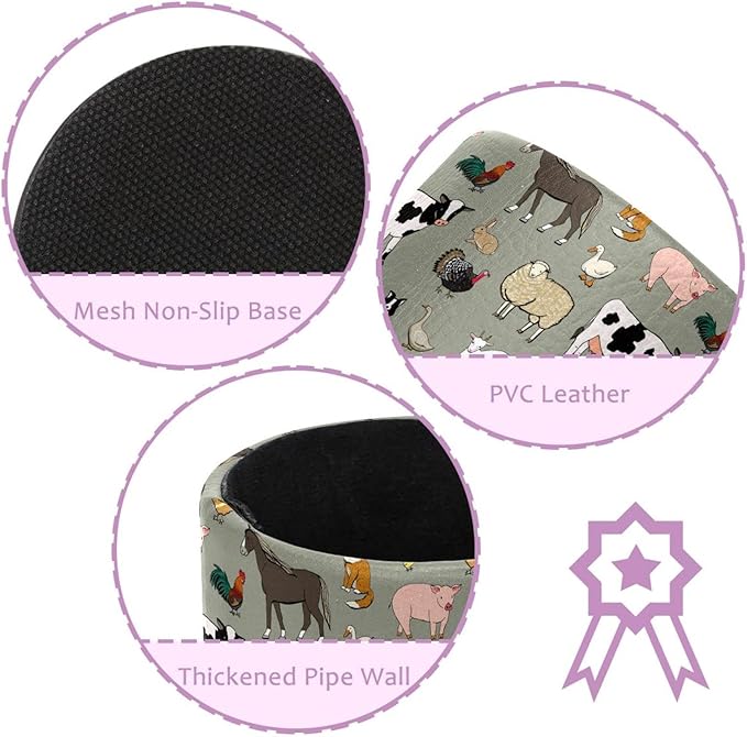 Pencil Cup Holder Desk Organizer, Pen Pot Pen Holder Container Desktop Stationery Organizer Table Flower Pot Makeup Brush Holder, Farm Animals Seamless Vector