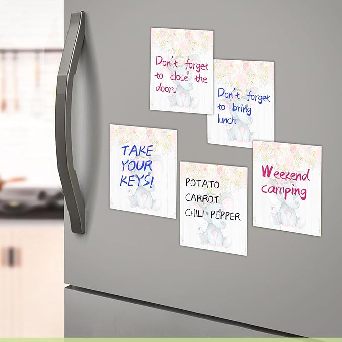 2 Pack Sticky Notes 3x3 Inches, Bright Cute Strong Sticking Power, Easy to Post for Home, Office, 80sheets/Pads, Floral Elephant