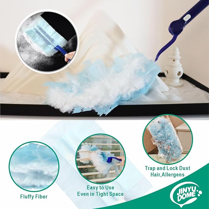 JINYUDOME Disposable Duster Refills Heavy Duty Dusters Refills,S wiffer Cleaning Dusters Hand Duster Refills,30 Unscented Dusters