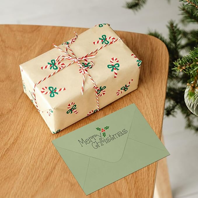 A7 Sage Green Envelopes 100 Pack, Goefun 5x7 V Flap Printable Envelopes for Invitation, Gift Cards, Birthday, Graduation, 5.25 x 7.25 in, 120GSM