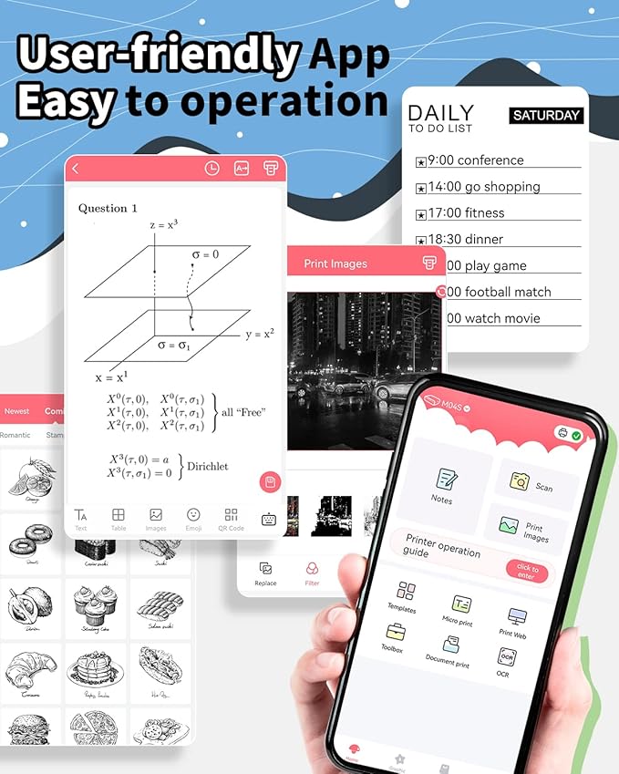 Phomemo M04S Bluetooth Portable Printer - Thermal Label Printer, Support 2/3/4 inch Printing, Compatible with Phones, Computer, 300dpi, Great for Documents, Notes, Stickers, Labels