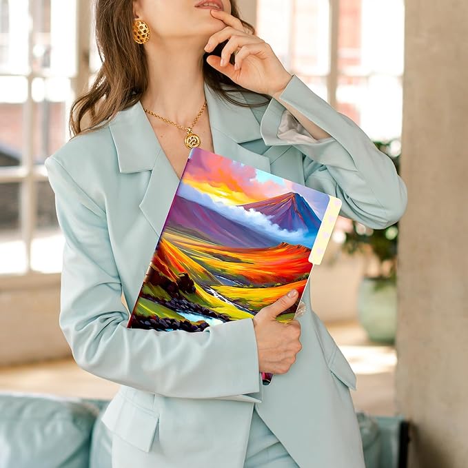 PARTH IMPEX 12 Pack US National Parks Decorative File Folders, 1/3 Cut Tab with Assorted Positions, Letter Size Paper Holders (9.37” x 11.75”) Matte Finish Laminated for Office School Work