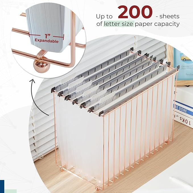 Y YOMA Plastic Hanging File Folders, Letter Size, 1” Expansion 24 Pack Clear Reinforced Hanging Folders with Tabs, Transparent Waterproof for Filing Cabinet Bulky Files Home Office